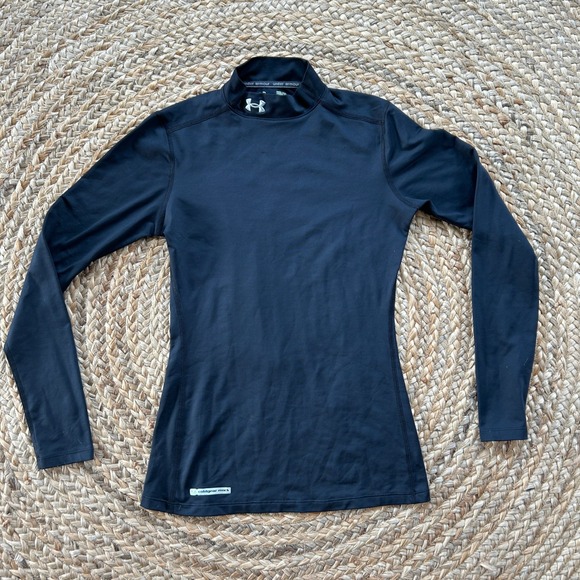 UnderArmour Shirt Cold Gear Black Mock Turtleneck Long Sleeve Size M - Picture 1 of 6